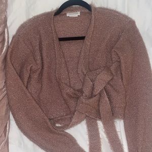Lovers & Friends Mauve Wrap Sweater, Size Medium